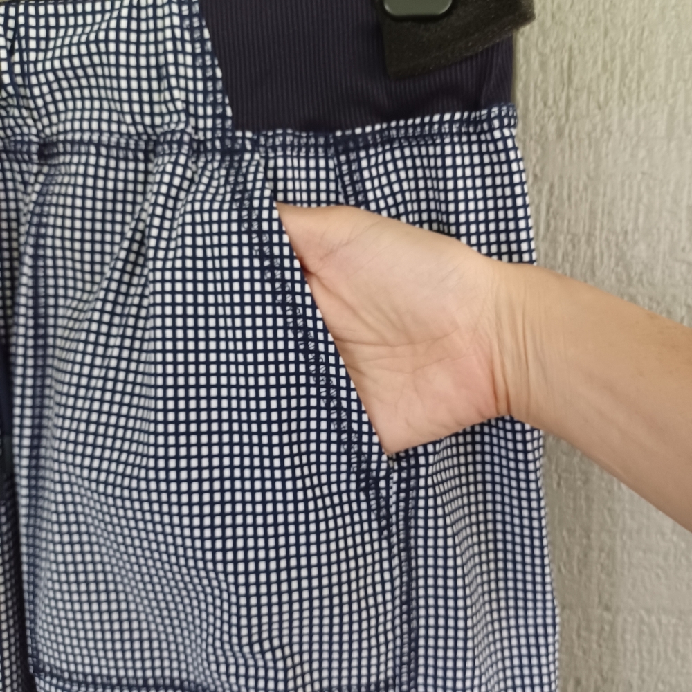 T By Talbots Skirt Size S Women Lightweight Woven Stretch Side Slit In Mini Grid - Picture 4 of 9